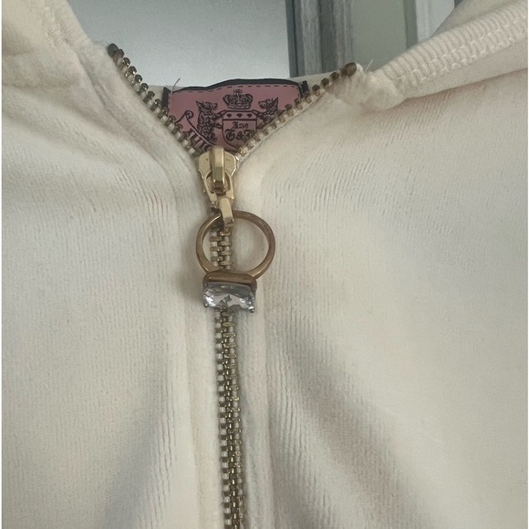 Rare Vintage Juicy Couture Velour Tracksuit jacket engagement ring zipper - Picture 2 of 8